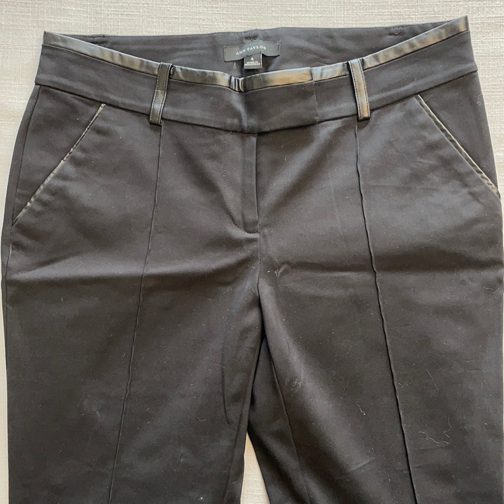 Ann Taylor leather trimmed dress pants - size 4